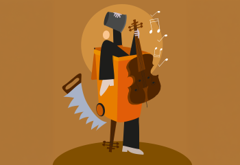 Cello Cello speelt oud © Caroline Ellerbeck illustratie